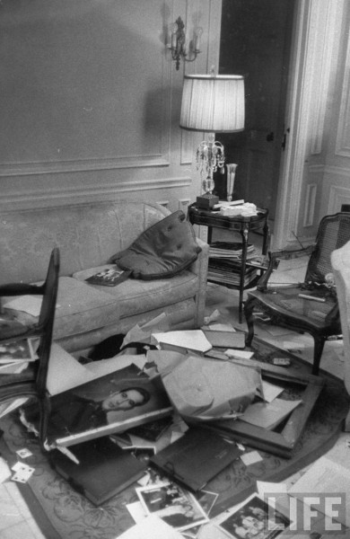 Fulgencio Batista's apartment wrecked after rebel victory. Havana 1959