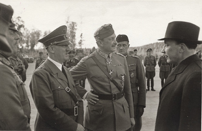 Hitler, Mannerheim and Risto Ryti (President of the Republic of Finland) in Finland 4th June 1942.